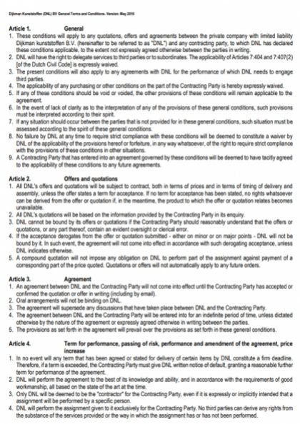 General conditions DNL